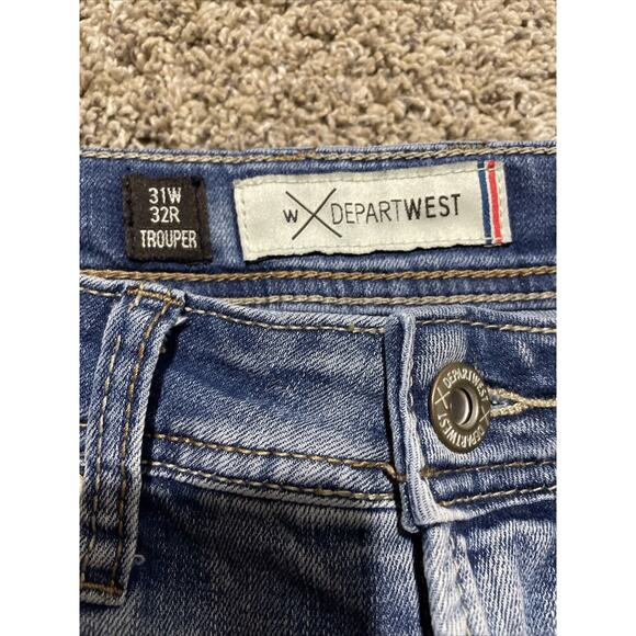 Departwest Buckle Mens Jeans Trouper Straight Leg Denim Size 31x32R Light Wash - Picture 2 of 14